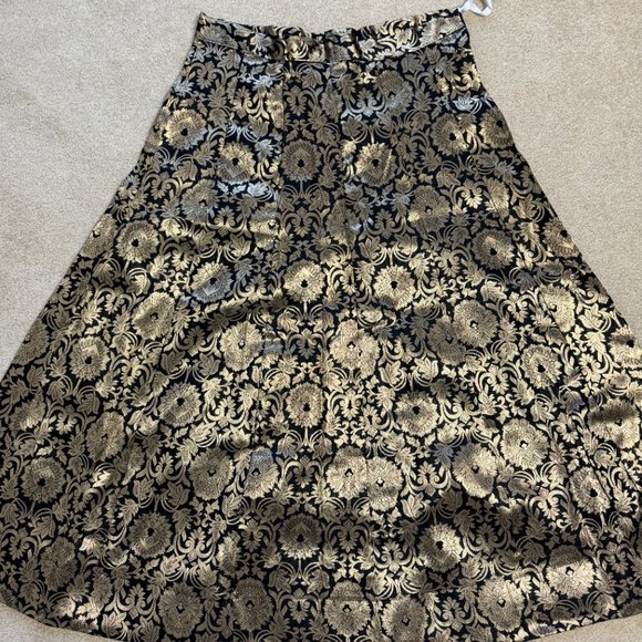 [NEW] Indian Pakistani Lehenga Choli Skirt Blouse Modern Black Gold XS/S - Picture 2 of 11
